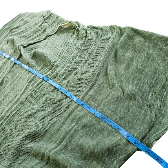 Free People Green Open Knit Lightweight Scarf Wrap Shawl Fringed Edges OS - Picture 8 of 10